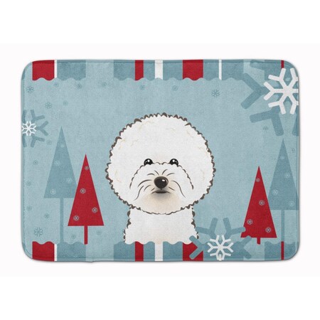 Carolines Treasures Winter Holiday Bichon Frise Machine Washable Memory Foam Mat BB1713RUG